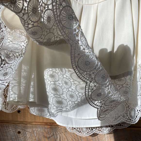 Diane Von Furstenburg Belita Silk Lace Ivory Skirt - Picture 9 of 14